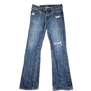 Abercrombie & Fitch Slim Straight Jeans Men 34x34 (32x33 actual) Blue Distressed